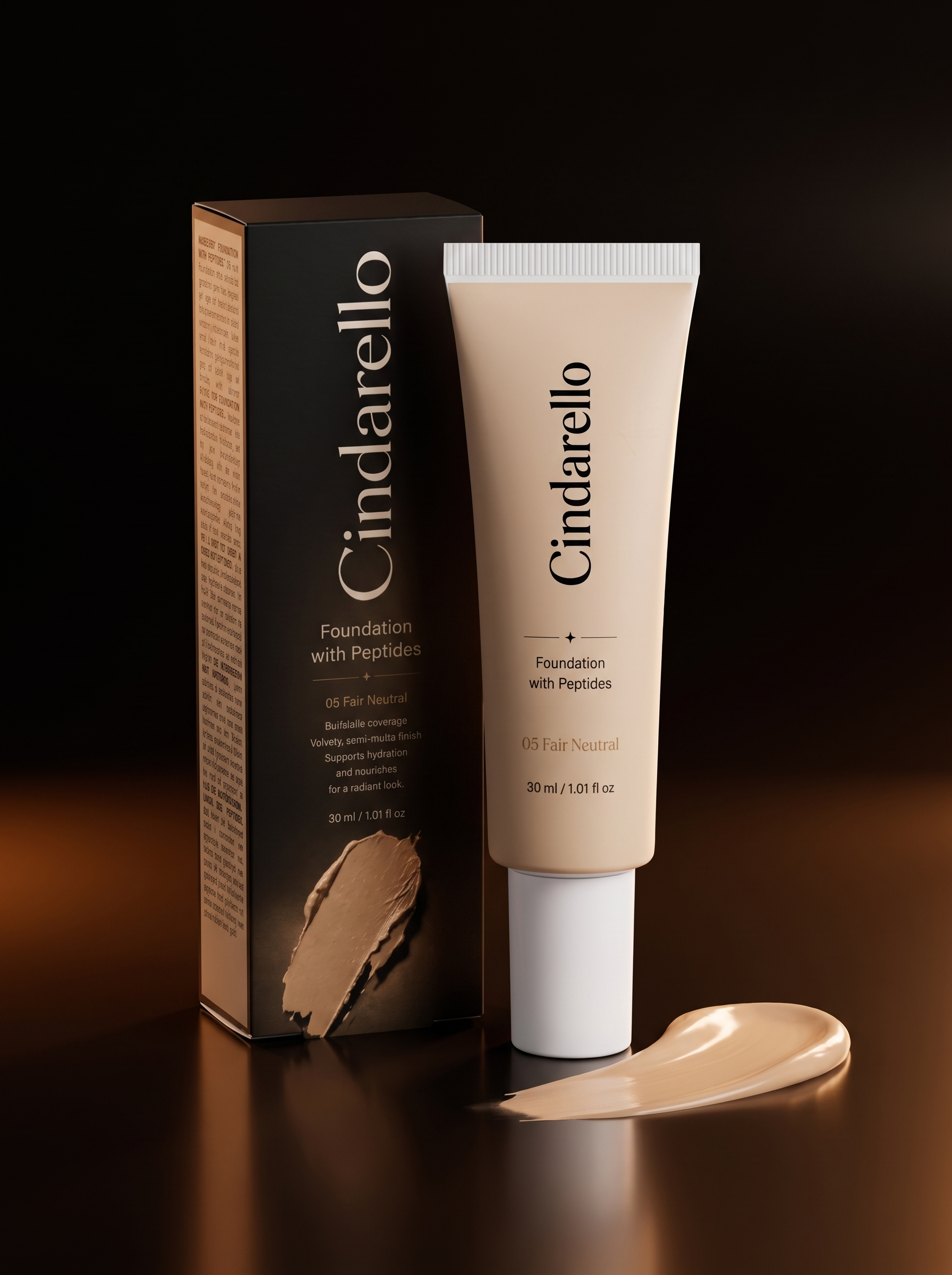 Cindarello Midnight Veil™ Foundation with Peptides — 05 Fair Neutral, 30 ml
