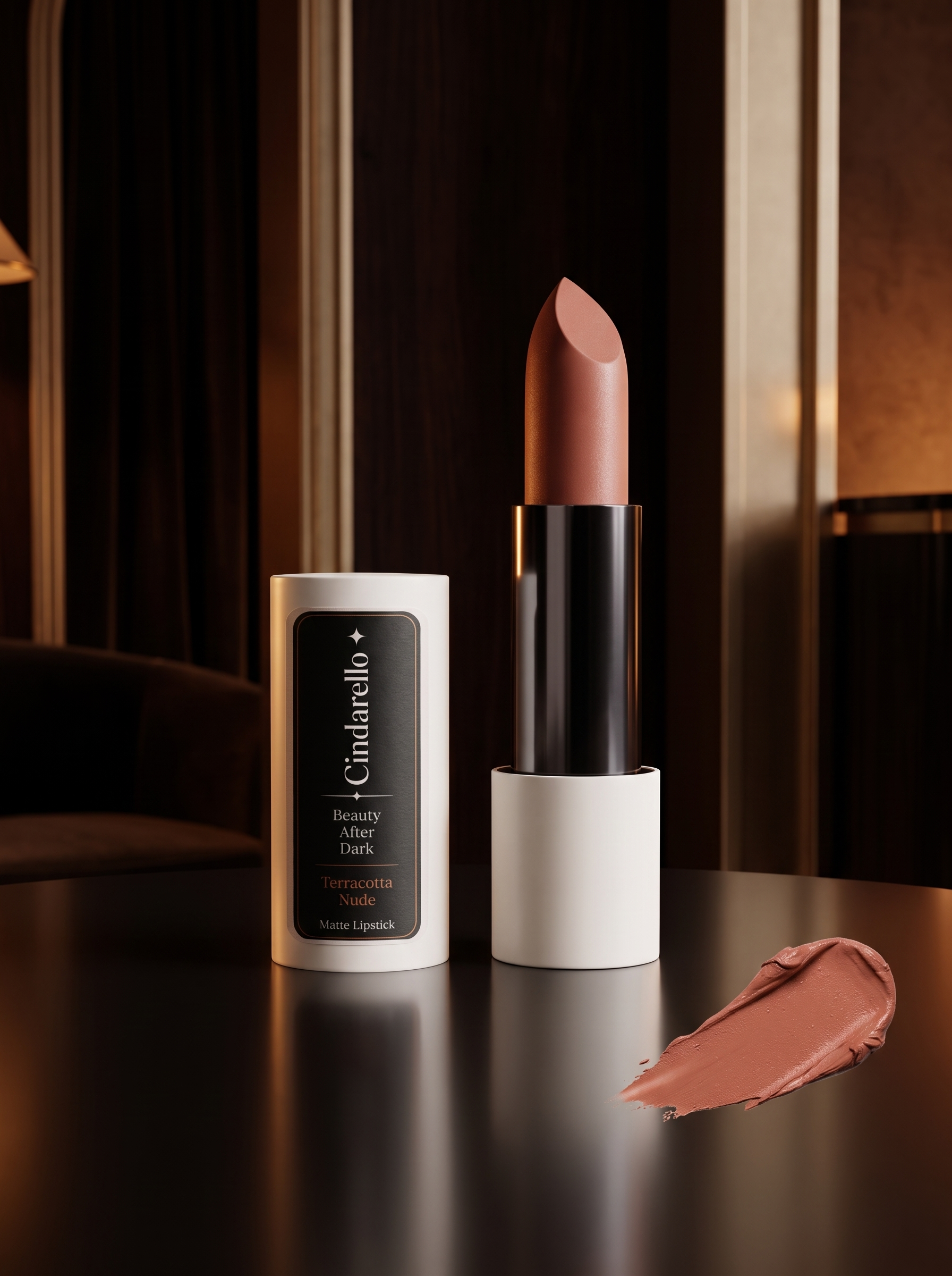 Cindarello Beauty After Dark™ Matte Lipstick — Terracotta Nude, 4 g
