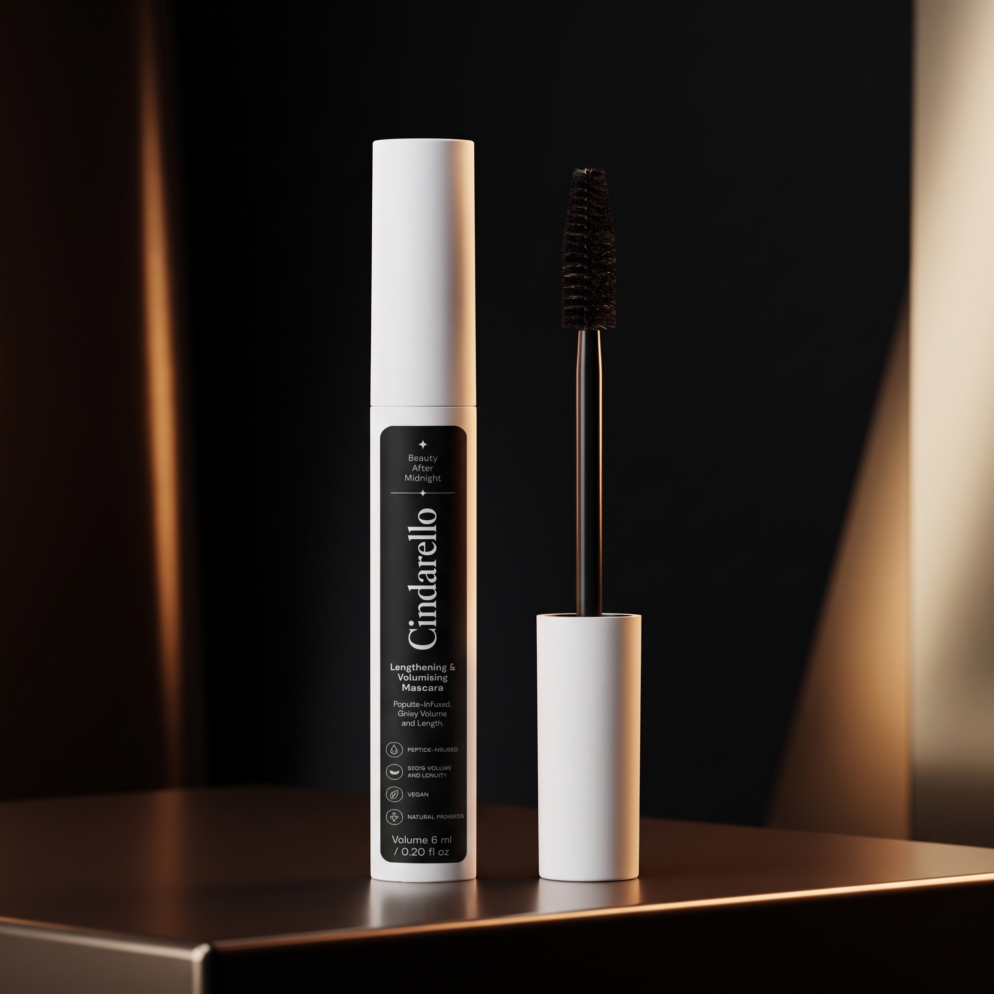 Cindarello Midnight Lash™ Lengthening & Volumising Mascara — Intense Black, 6 ml