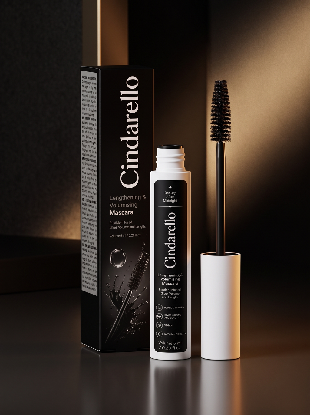 Cindarello Midnight Lash™ Lengthening & Volumising Mascara — Intense Black, 6 ml
