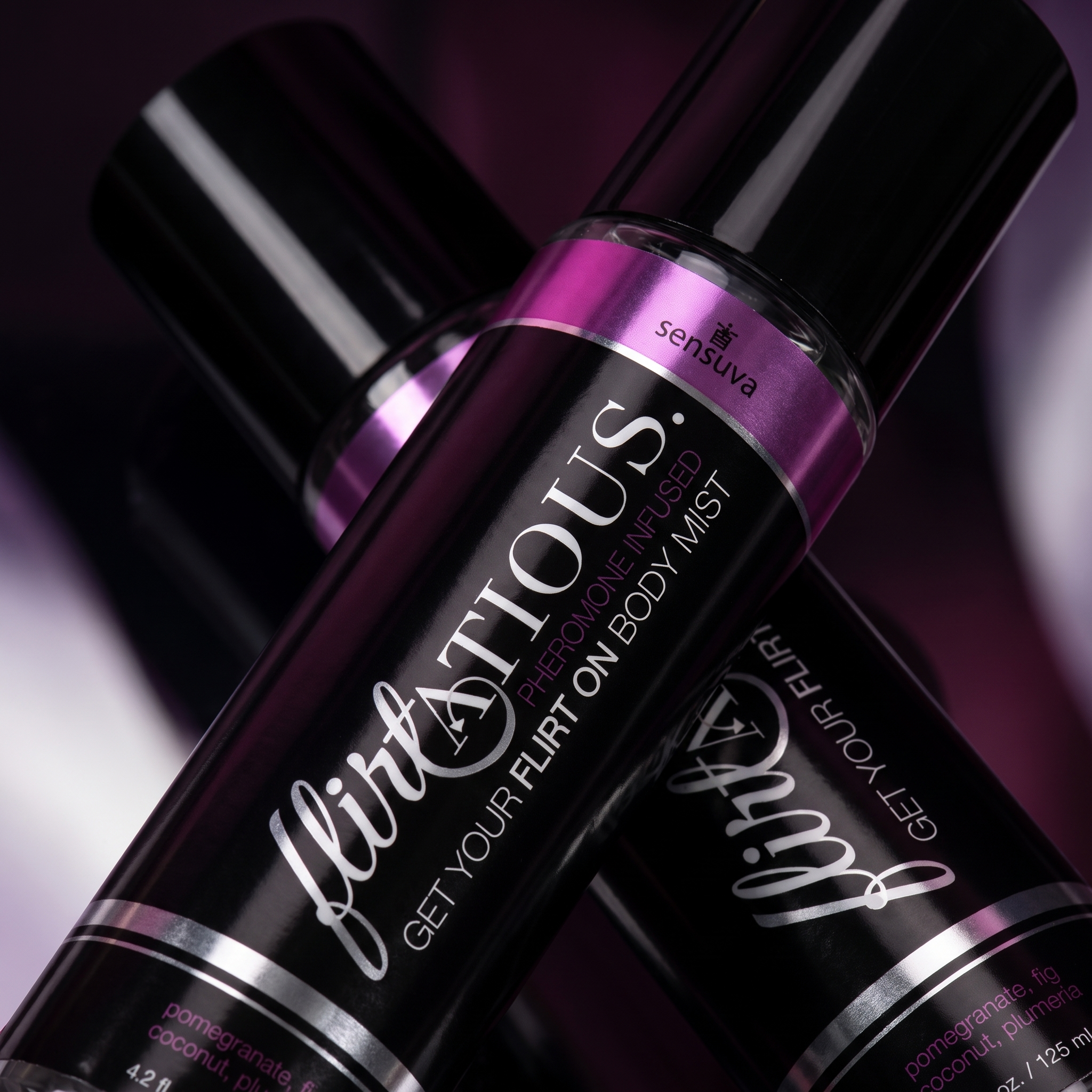 Flirtatious™ Pheromone-Infused Body Mist — Pomegranate, Fig, Coconut & Plumeria | Cindarello Selection