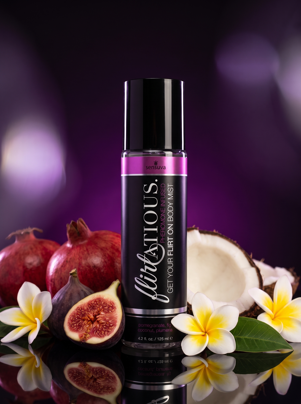 Flirtatious™ Pheromone-Infused Body Mist — Pomegranate, Fig, Coconut & Plumeria | Cindarello Selection