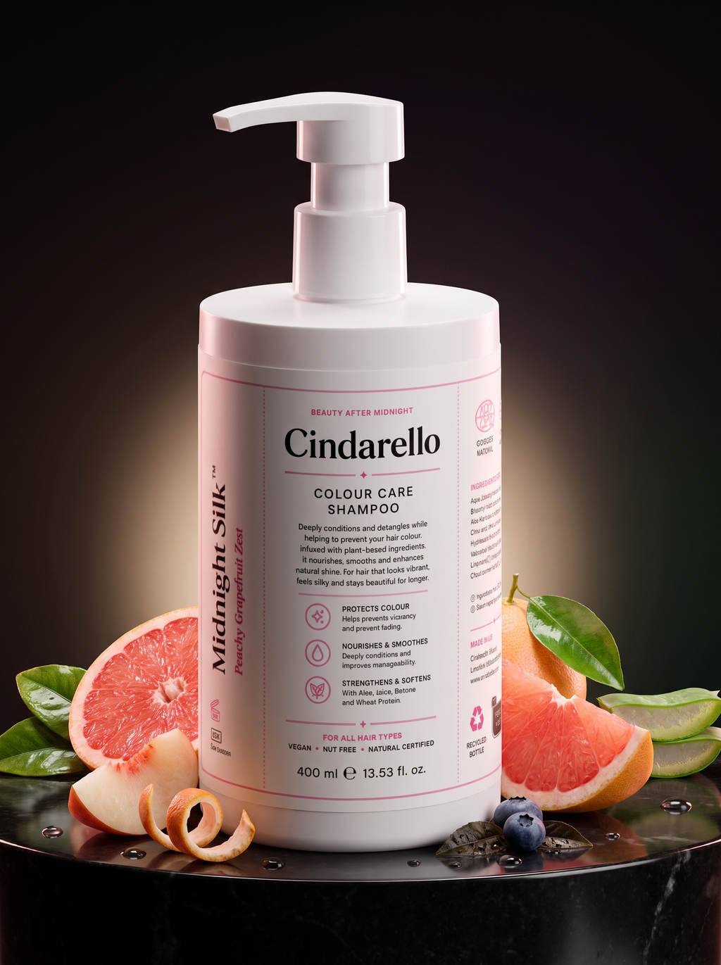 Cindarello Midnight Silk™ Colour Care Shampoo — Peachy Grapefruit Zest