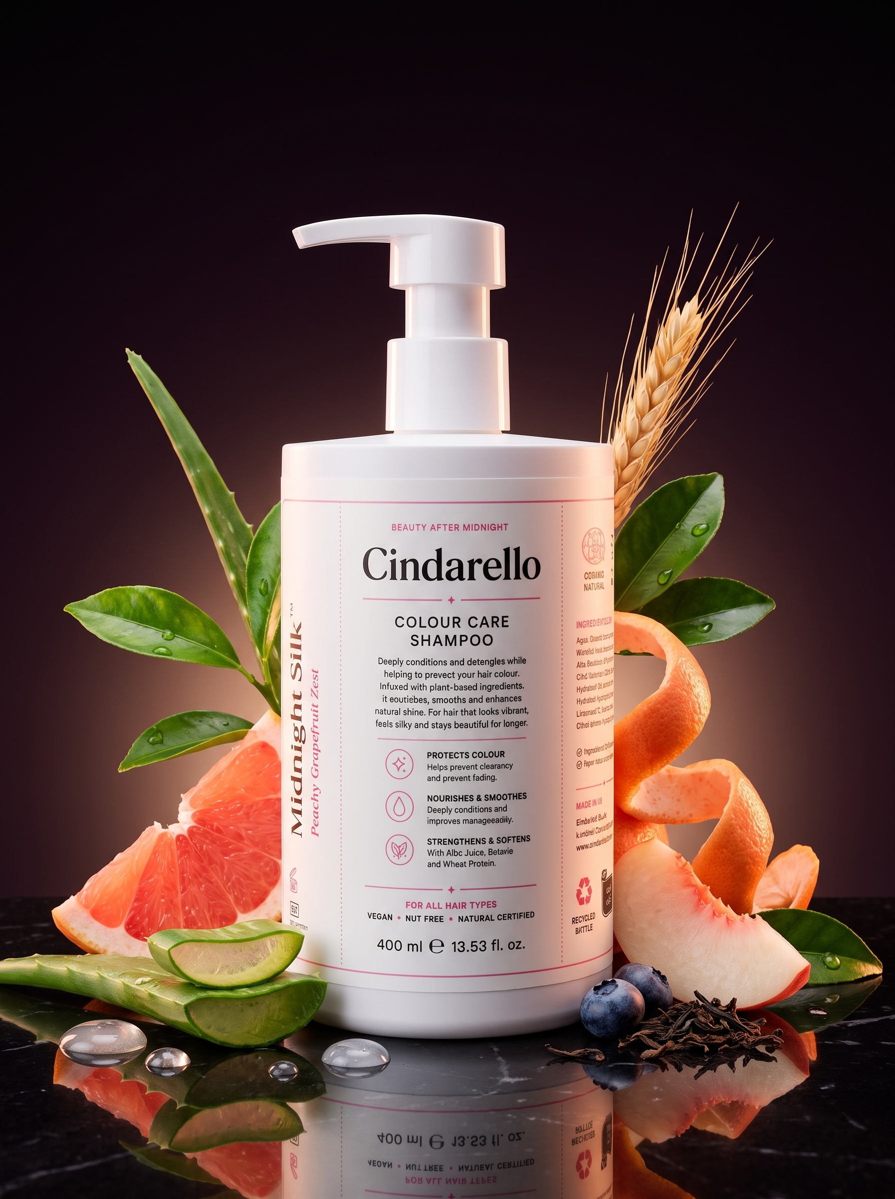 Cindarello Midnight Silk™ Colour Care Shampoo — Peachy Grapefruit Zest