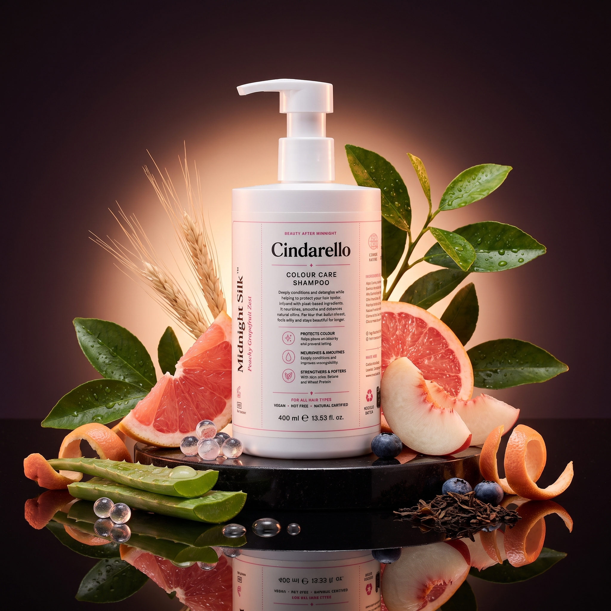 Cindarello Midnight Silk™ Colour Care Shampoo — Peachy Grapefruit Zest