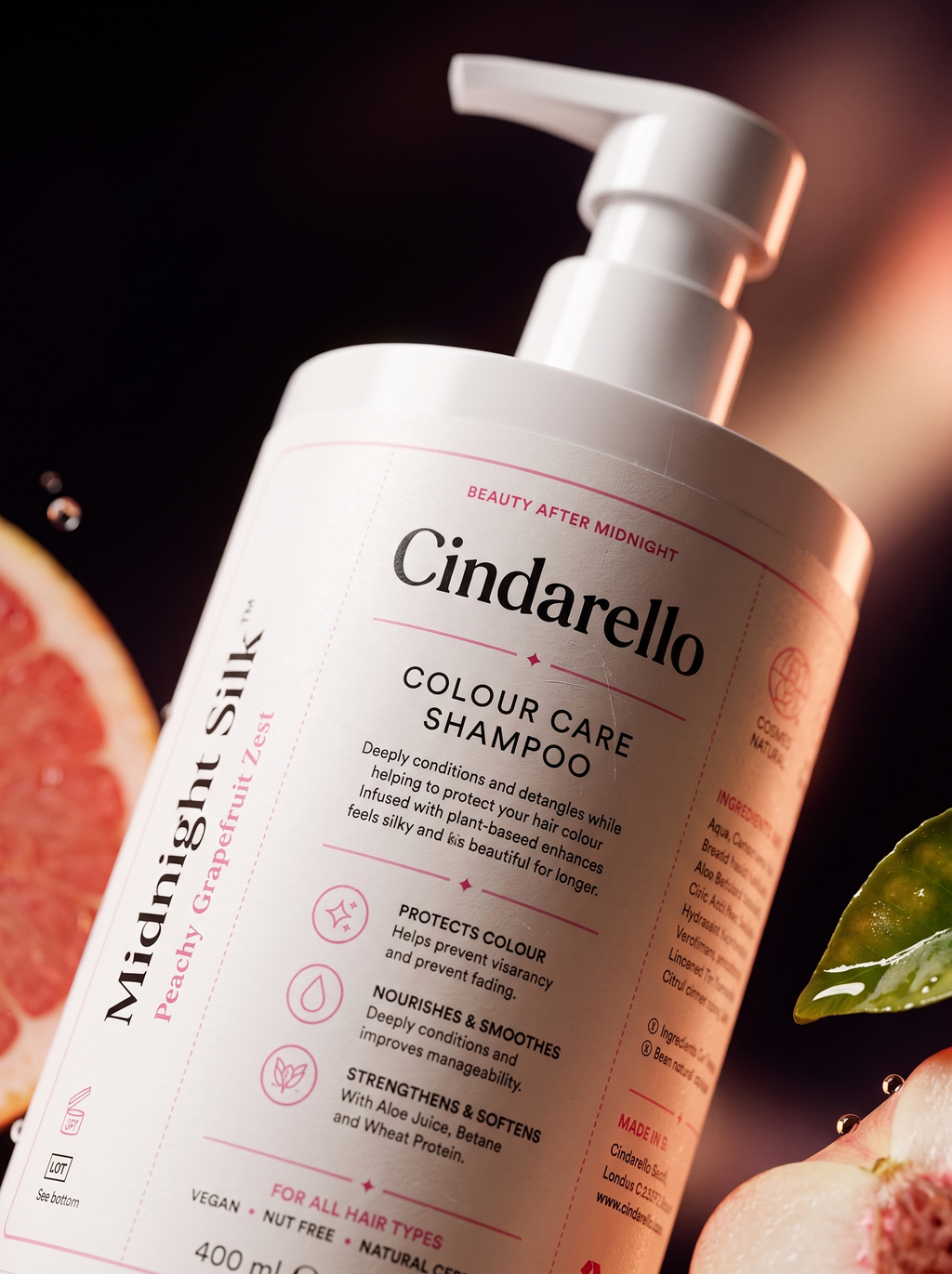 Cindarello Midnight Silk™ Colour Care Shampoo — Peachy Grapefruit Zest