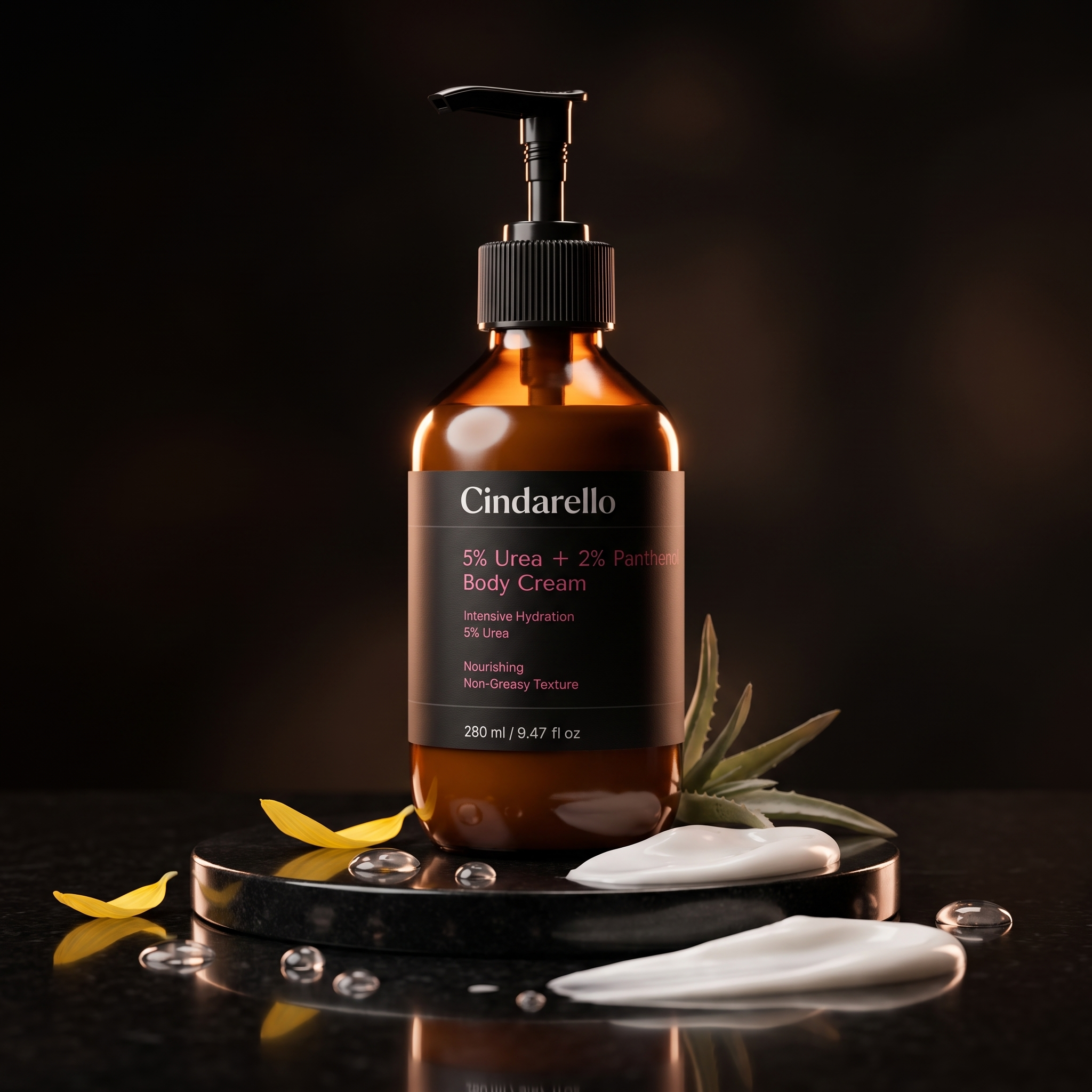 Cindarello 5% Urea + 2% Panthenol Body Cream — 280 ml