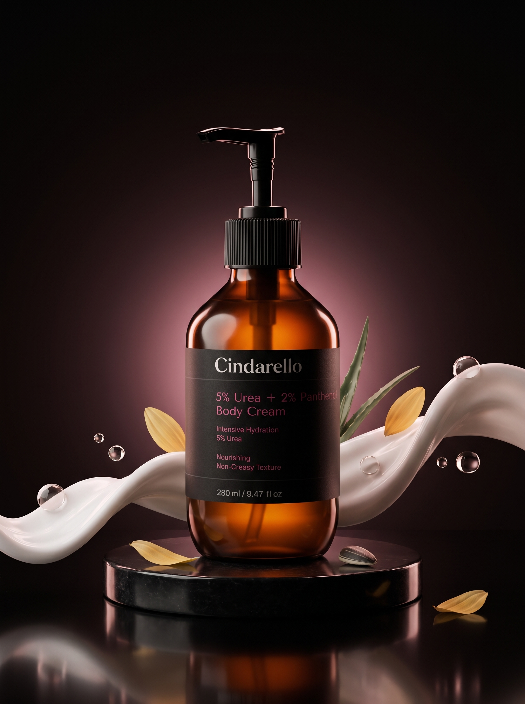 Cindarello 5% Urea + 2% Panthenol Body Cream — 280 ml