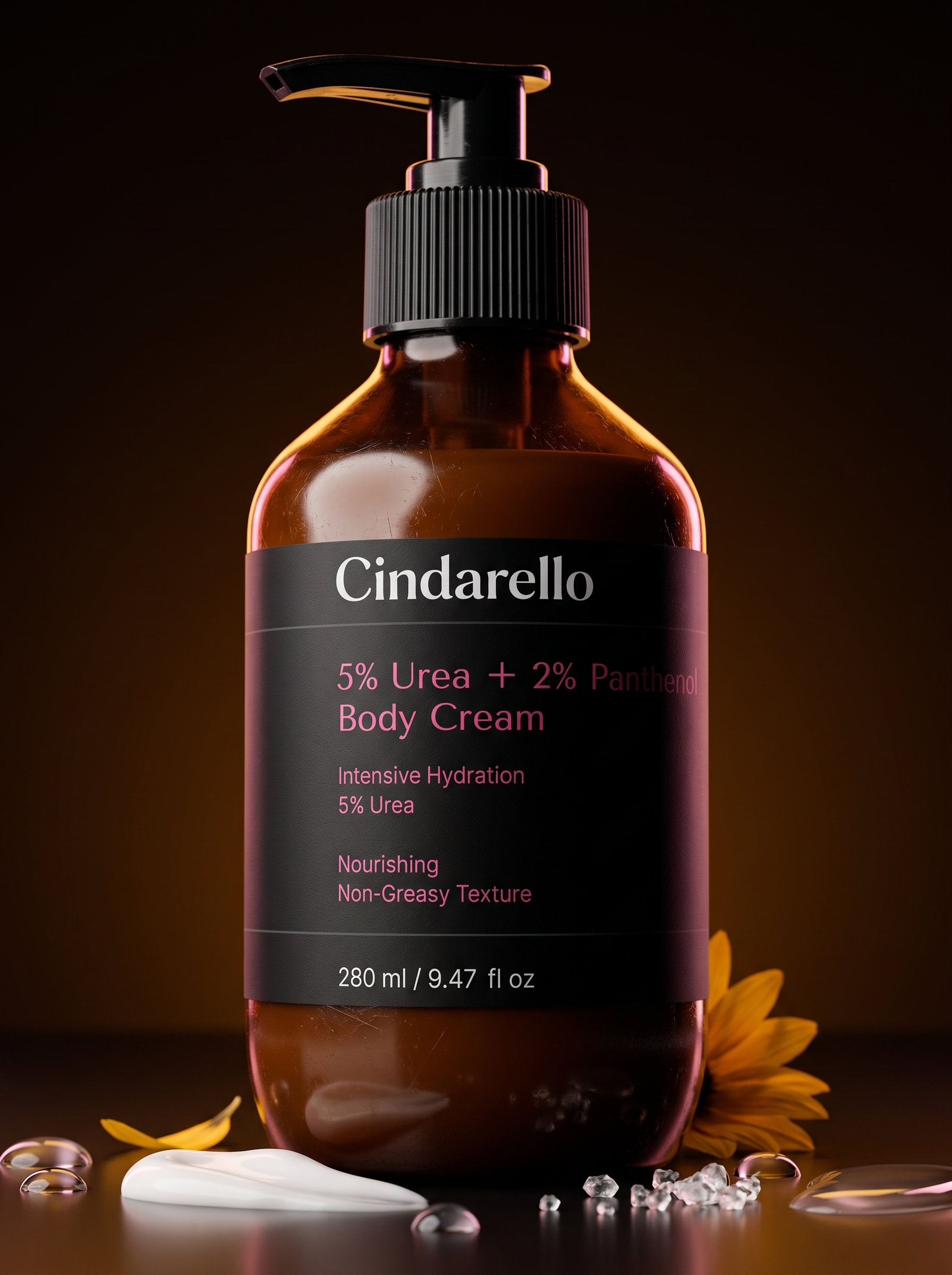Cindarello 5% Urea + 2% Panthenol Body Cream — 280 ml