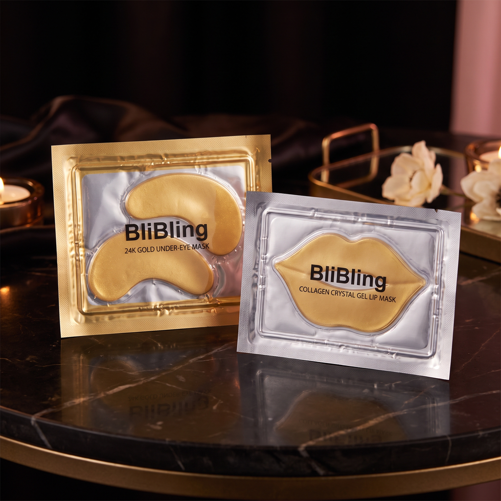 BliBling 24K Gold Eye & Collagen Lip Mask Set — 30 Treatments | Cindarello Selection