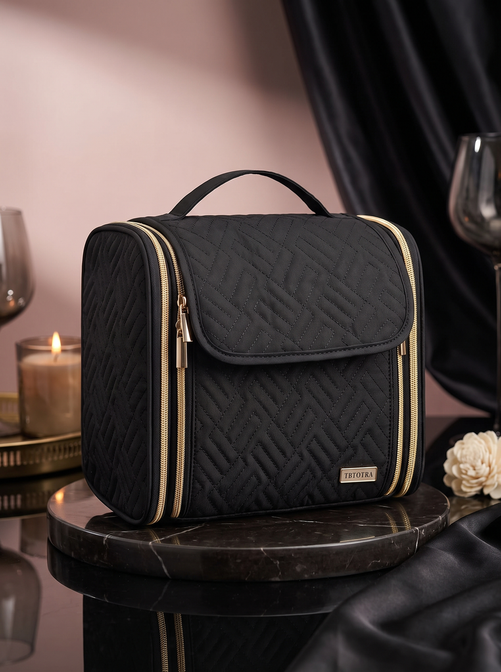 Midnight Vanity™ Hanging Travel Toiletry Bag — Large Capacity | Cindarello Selection