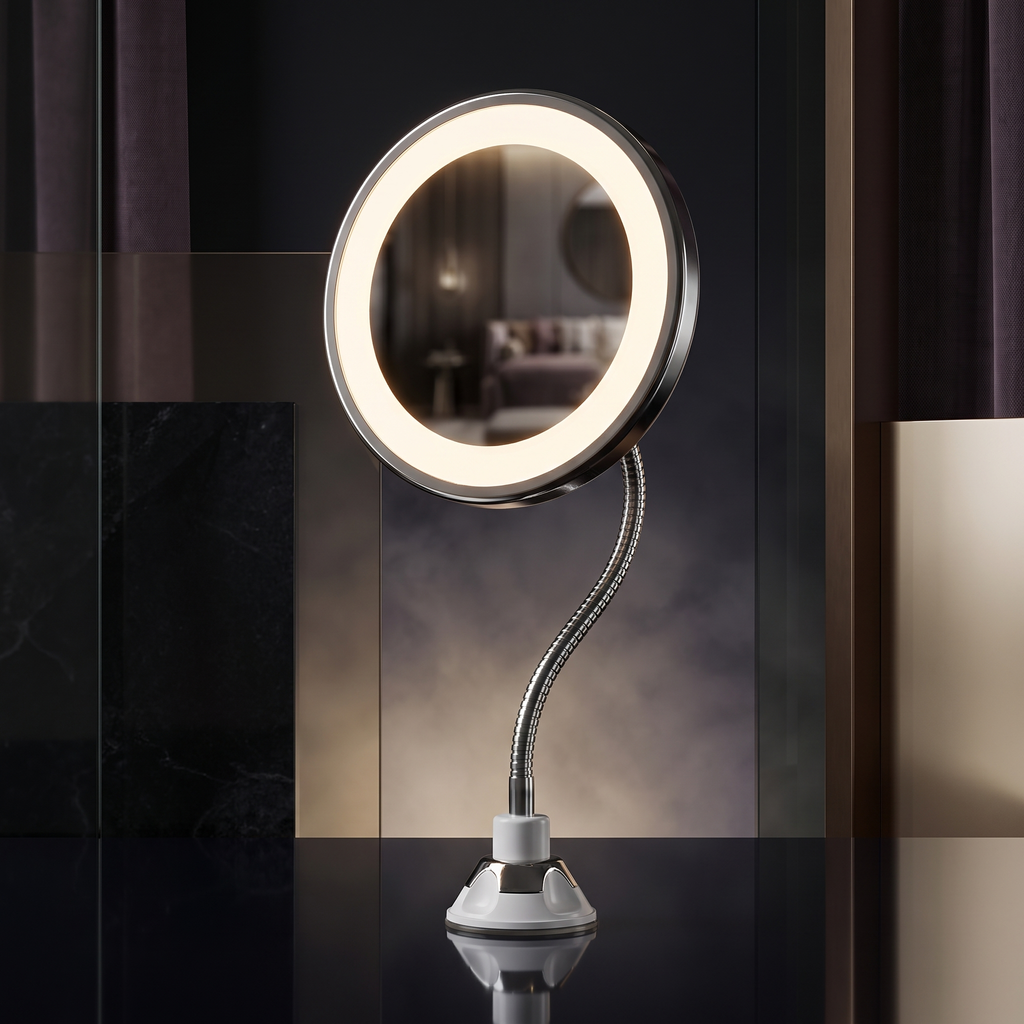Cindarello Precision Glow™ 10X LED Magnifying Vanity Mirror with Flexible Suction Mount | Cindarello Selection