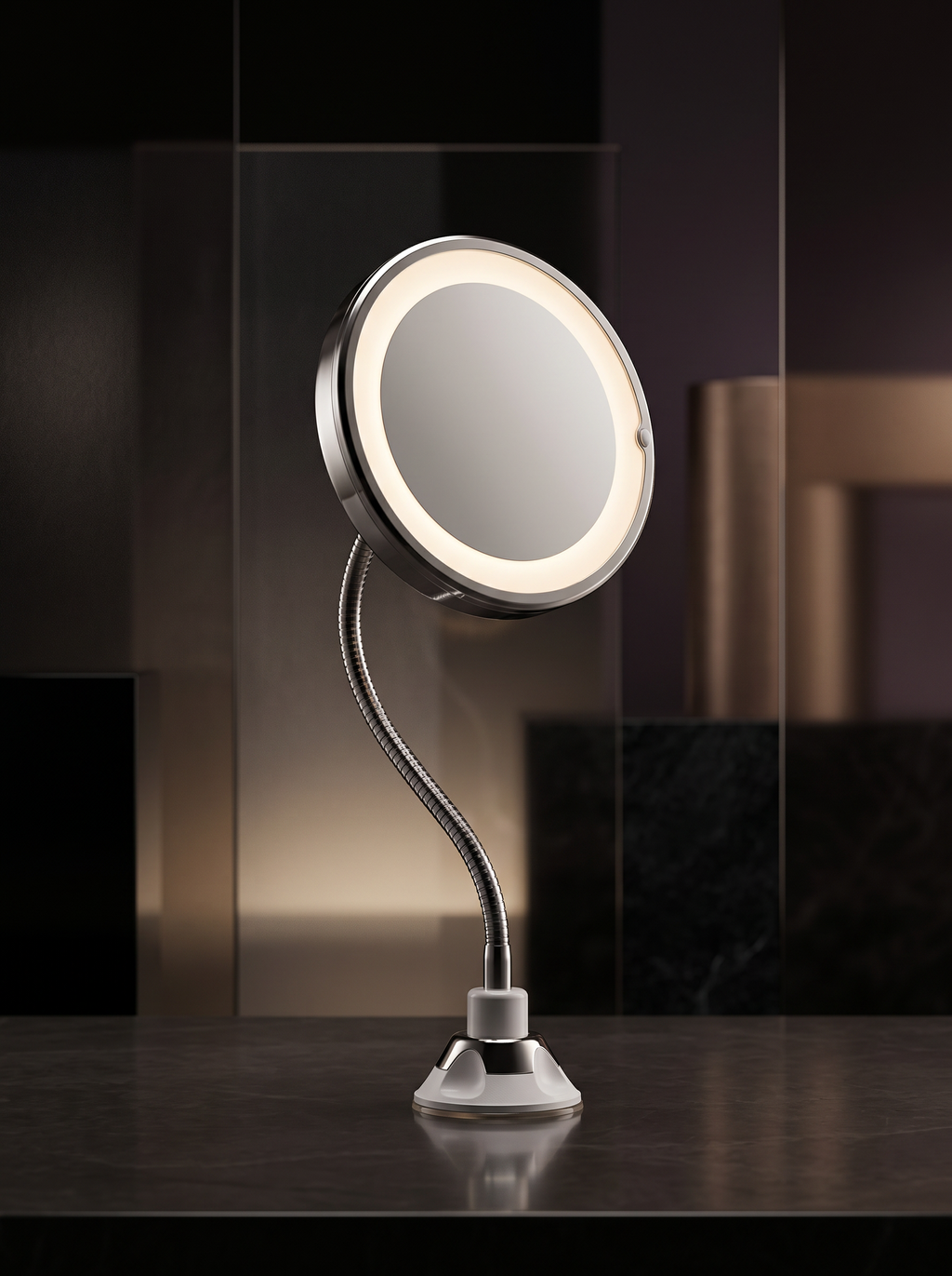Cindarello Precision Glow™ 10X LED Magnifying Vanity Mirror with Flexible Suction Mount | Cindarello Selection