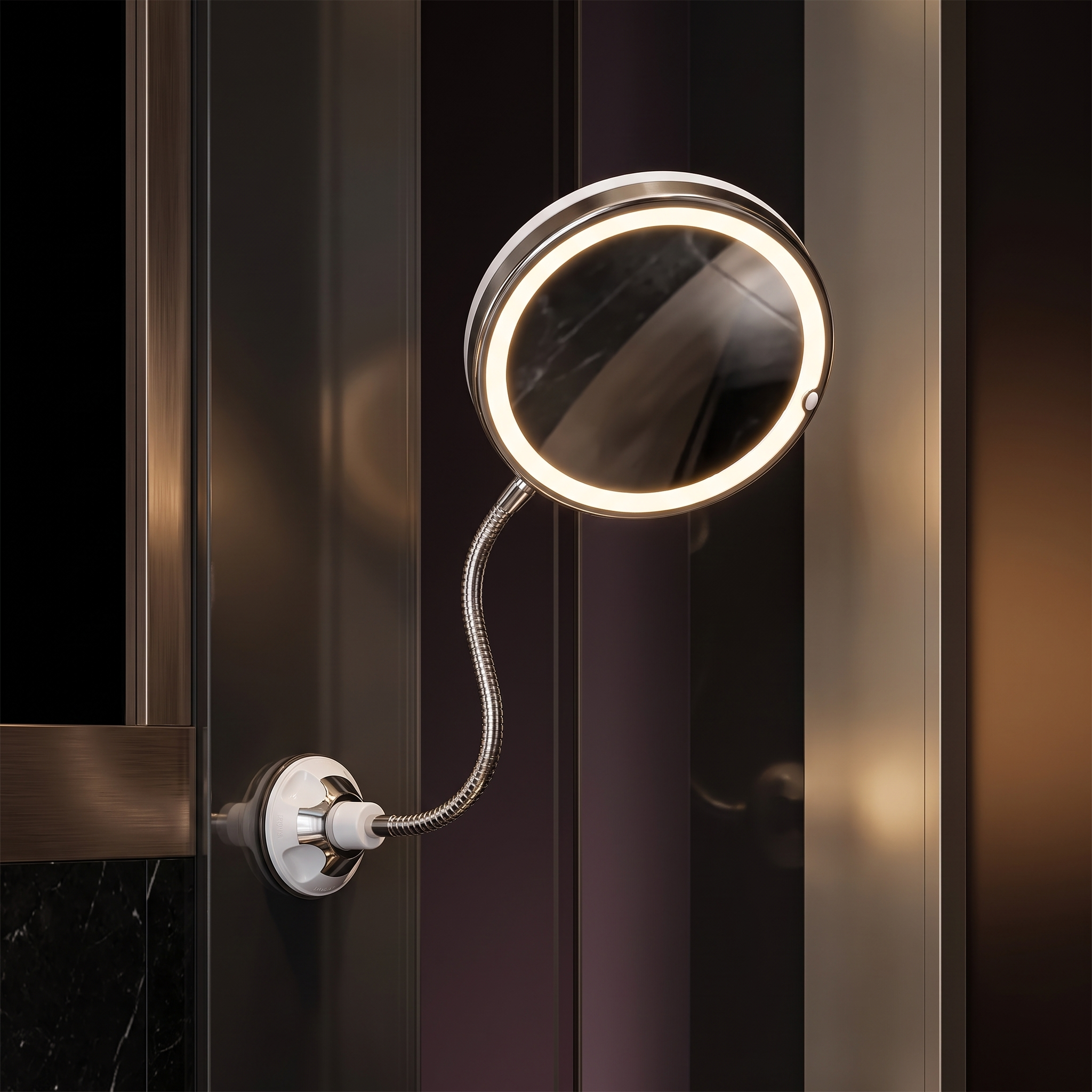 Cindarello Precision Glow™ 10X LED Magnifying Vanity Mirror with Flexible Suction Mount | Cindarello Selection