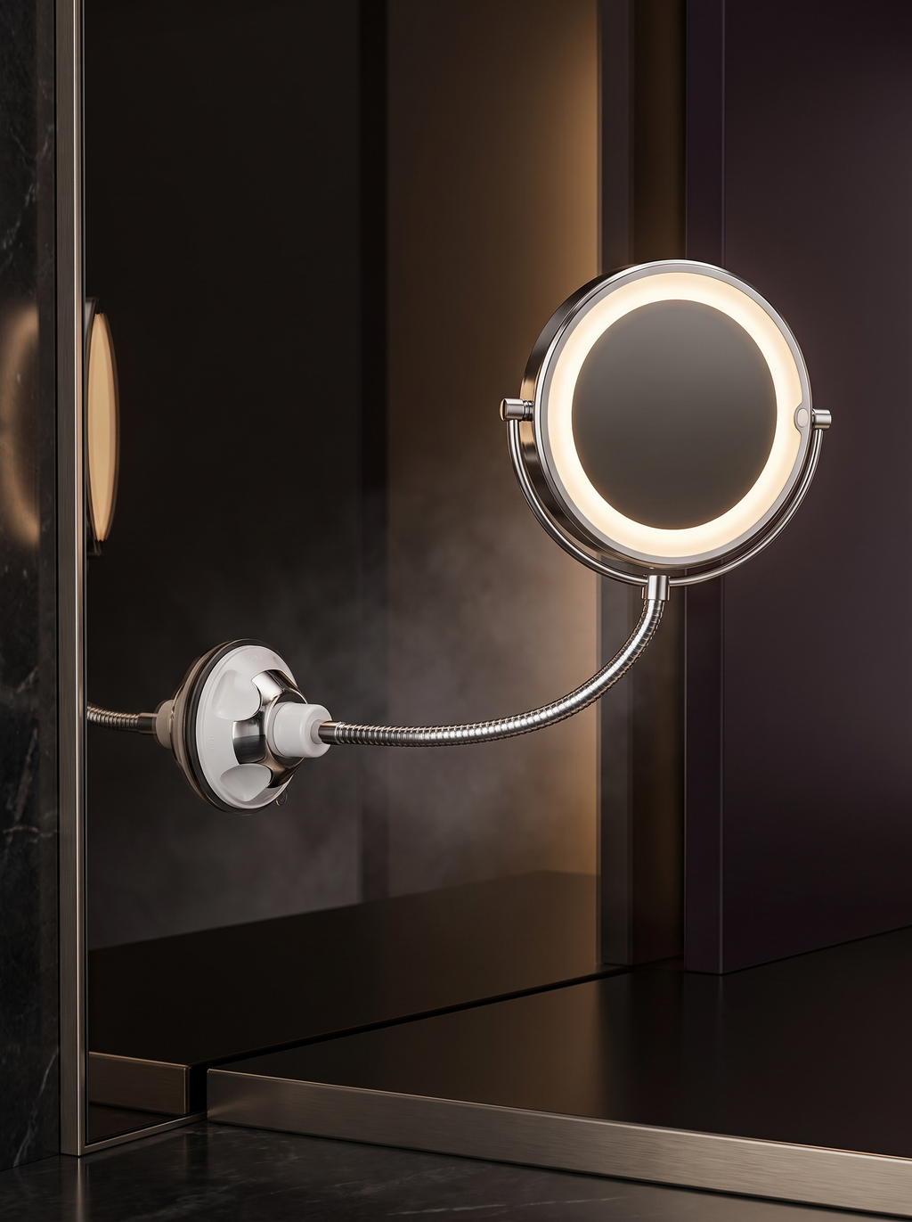 Cindarello Precision Glow™ 10X LED Magnifying Vanity Mirror with Flexible Suction Mount | Cindarello Selection