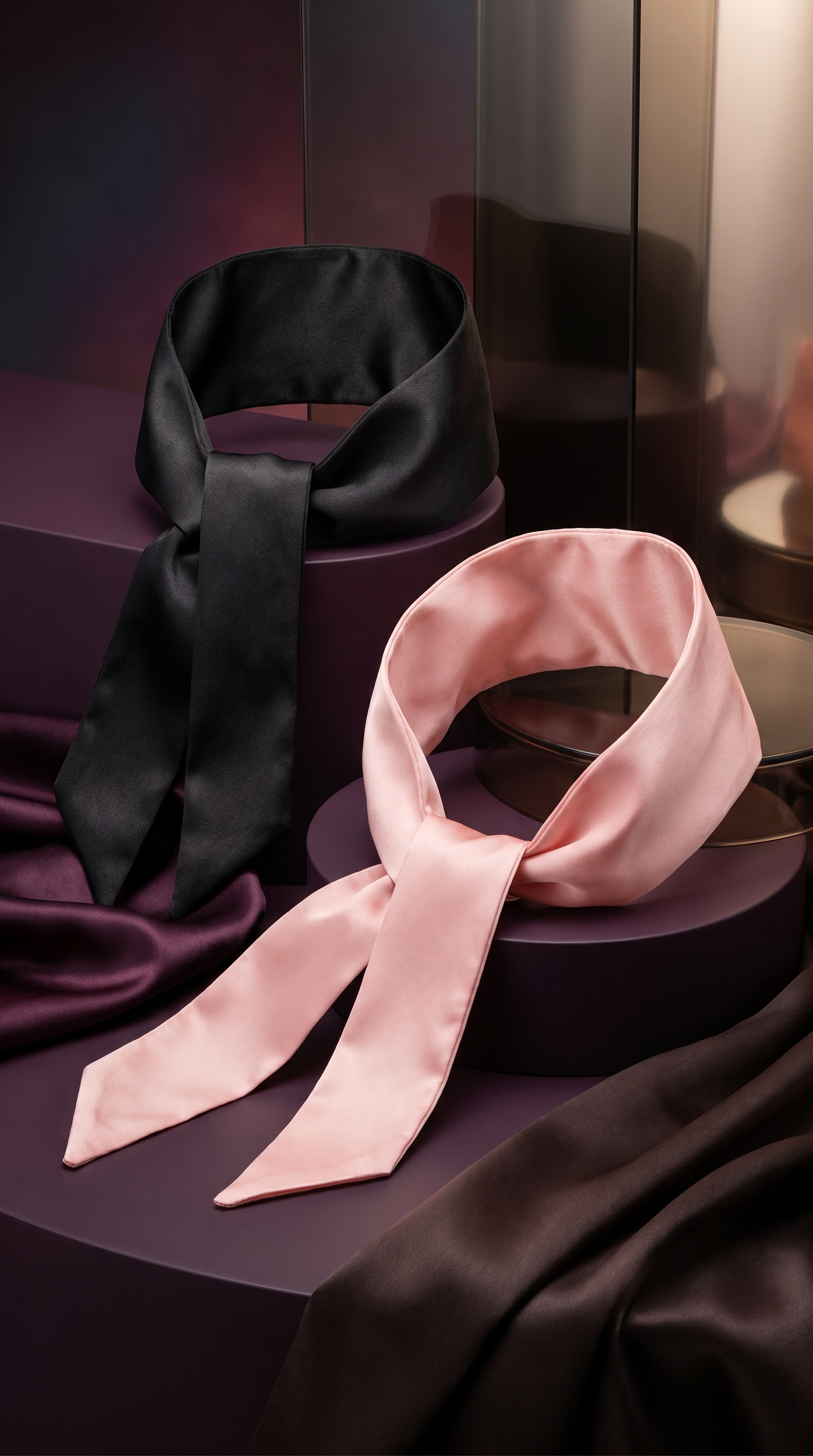 Secret Veil™ Satin Ribbon Blindfold Set — 2 Pieces | Cindarello Selection