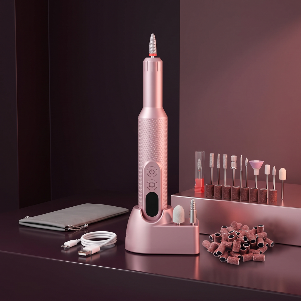 Midgaleuang Rose Precision™ Rechargeable Electric Nail Drill Kit — Pink | Cindarello Selection