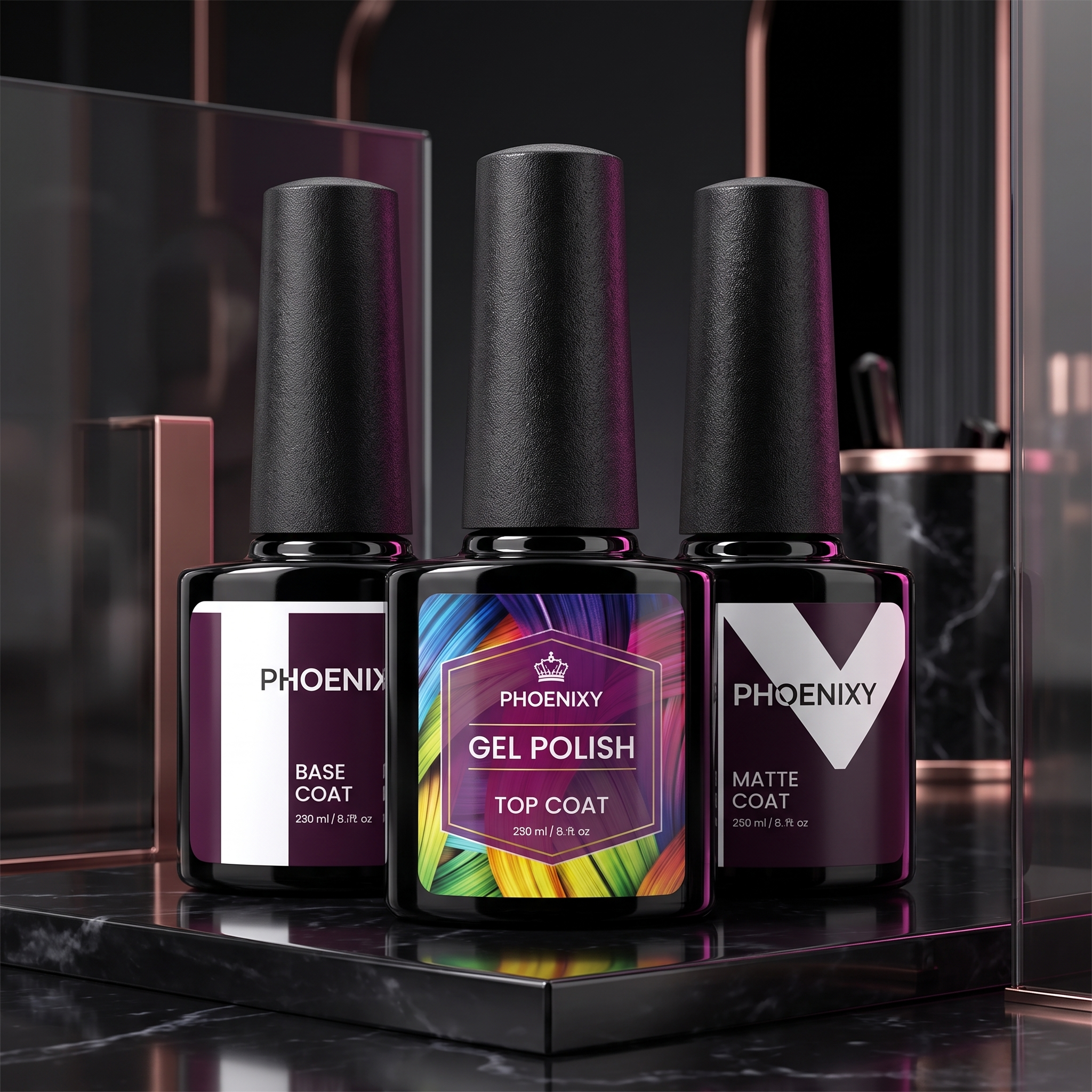 PHOENIXY Chromatic Ritual™ 36-Piece Gel Nail Polish Kit with 36W UV LED Lamp | Cindarello Selection