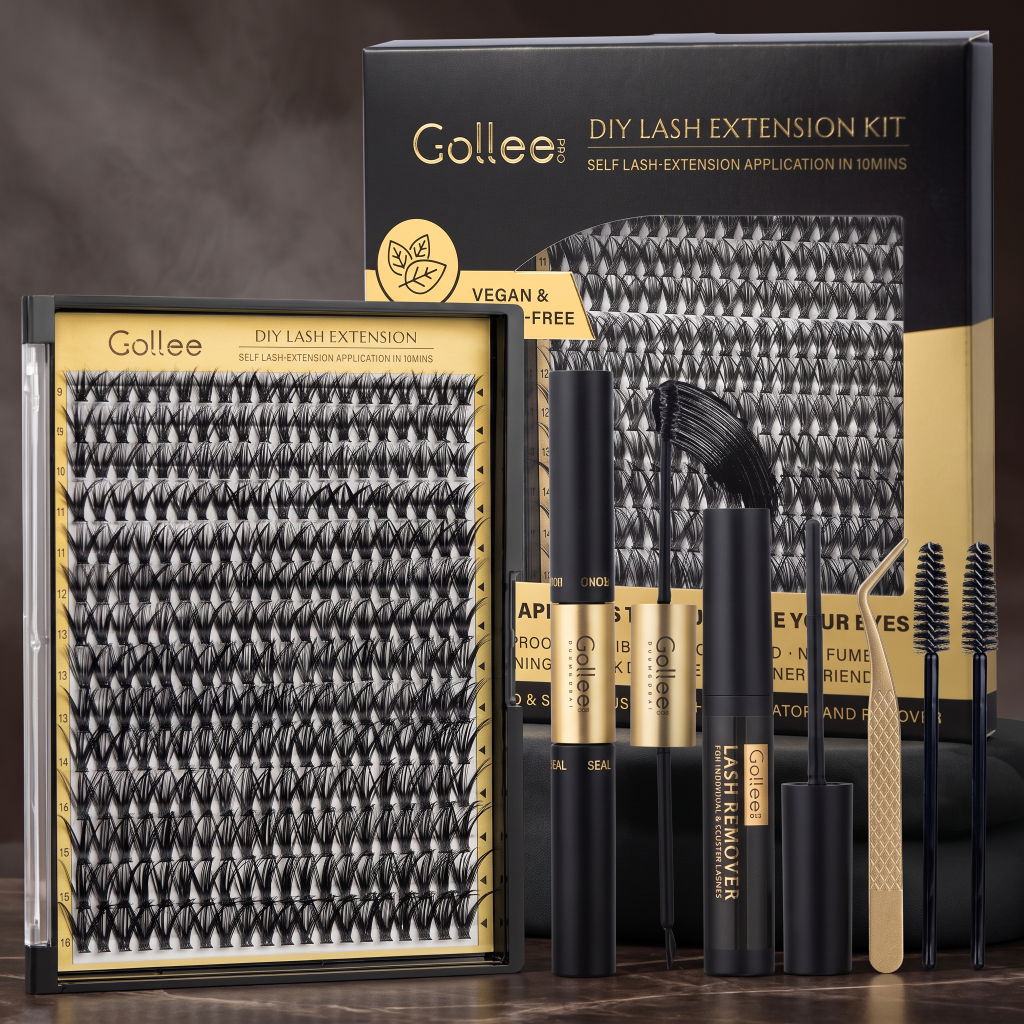 Gollee 280-Piece D-Curl Lash Cluster Kit