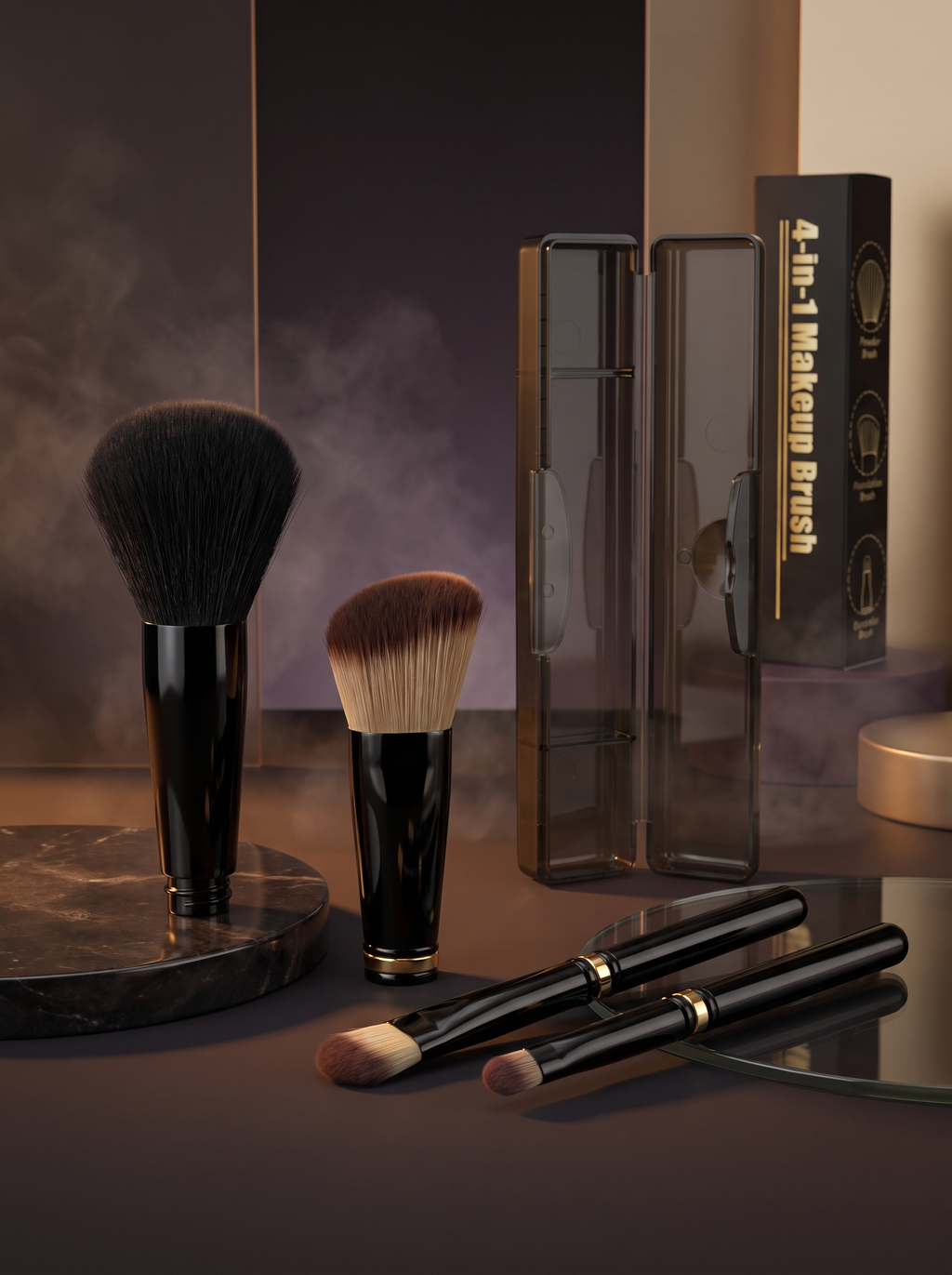Cindarello Selection: Zylsnice 4-in-1 Travel Makeup Brush Set