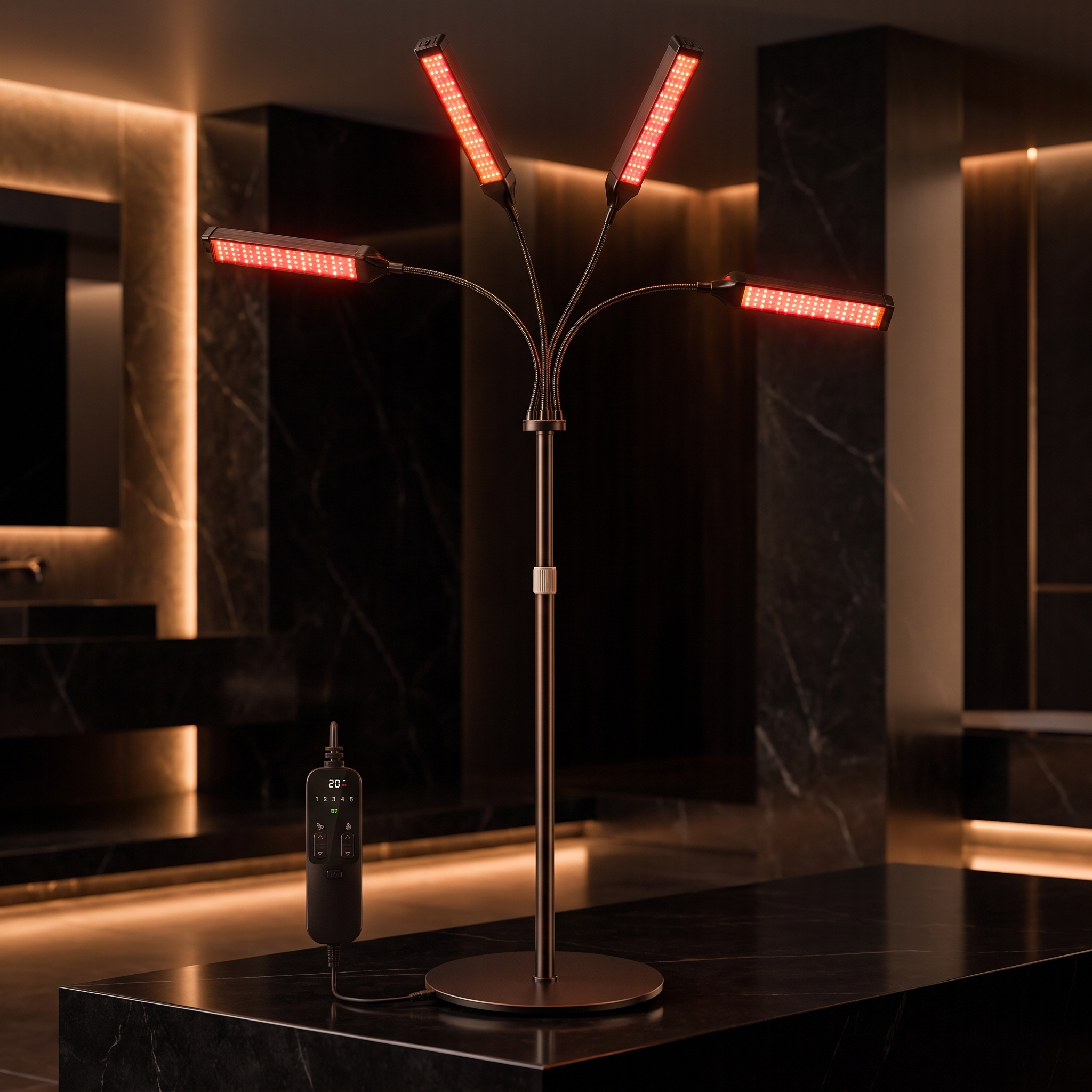 Crimson Halo™ 4-Head Red & Near-Infrared Light Therapy Lamp