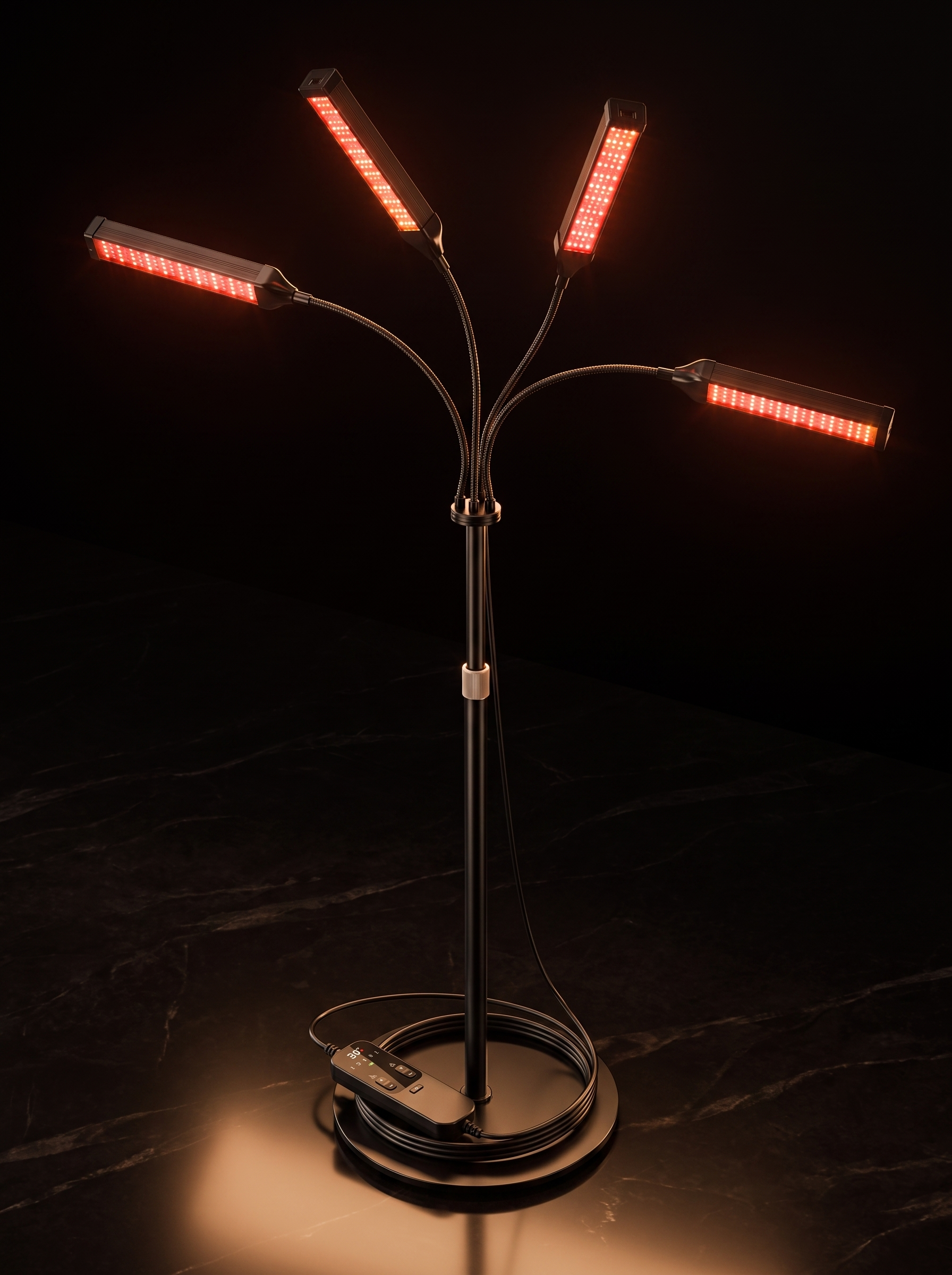 Crimson Halo™ 4-Head Red & Near-Infrared Light Therapy Lamp