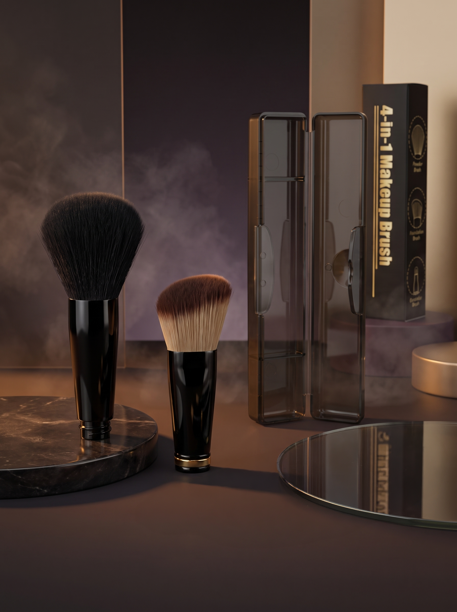 Cindarello Selection: Zylsnice 4-in-1 Travel Makeup Brush Set